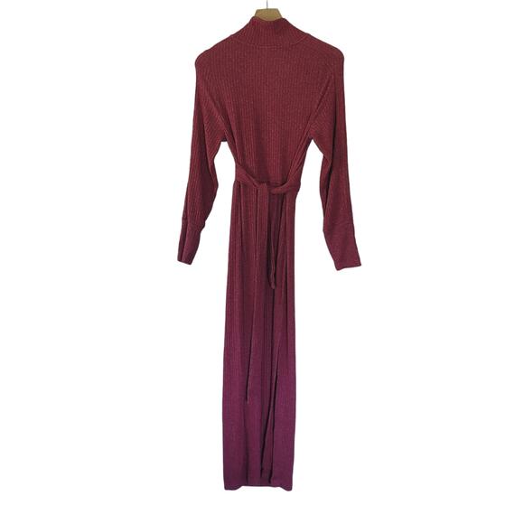 NEW Anthropologie Belted Knit Raspberry Maxi Dress - Medium - Picture 3 of 8